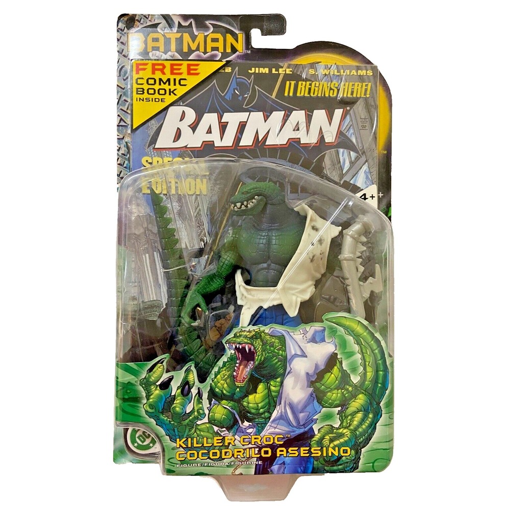 KILLER CROC Batman‎ Mattel DC 2003 Figure With Free Comic Book